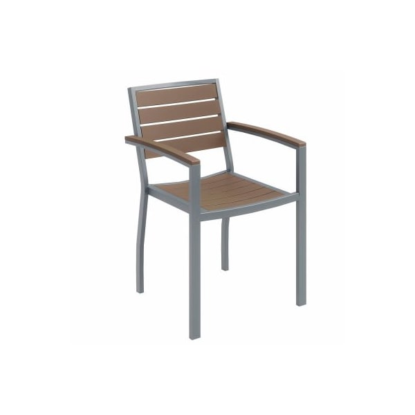 Kfi KFI Outdoor Arm Chair - Mocha with Silver Frame - Ivy Series OL5601-SL-MA - main